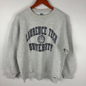 Vintage Russell Athletic Lawrence Tech University Sweatshirt XL Grey Crewneck